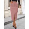imagePRETTYGARDEN Corduroy Skirt Women Fall Fashion 2026 High Waisted Pencil Midi Skirts Business Casual Work Office Winter OutfitPink