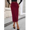imagePRETTYGARDEN Corduroy Skirt Women Fall Fashion 2026 High Waisted Pencil Midi Skirts Business Casual Work Office Winter OutfitWine Red