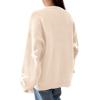 imagePRETTYGARDEN Fall Long Sleeve Pullover Sweaters for Women 2026 Trendy Crewneck Casual Cute Bow Chunky Knit Oversized SweaterApricot