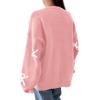 imagePRETTYGARDEN Fall Long Sleeve Pullover Sweaters for Women 2026 Trendy Crewneck Casual Cute Bow Chunky Knit Oversized SweaterLight Pink