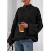 imagePRETTYGARDEN Fall Oversized Sweaters for Women Chunky Knit Long Sleeve Turtle Neck Pullover Jumper Tops Cozy Winter ClothingBlack