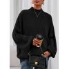 imagePRETTYGARDEN Fall Oversized Sweaters for Women Chunky Knit Long Sleeve Turtle Neck Pullover Jumper Tops Cozy Winter ClothingBlack