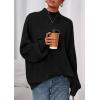 imagePRETTYGARDEN Fall Oversized Sweaters for Women Chunky Knit Long Sleeve Turtle Neck Pullover Jumper Tops Cozy Winter ClothingBlack