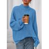 imagePRETTYGARDEN Fall Oversized Sweaters for Women Chunky Knit Long Sleeve Turtle Neck Pullover Jumper Tops Cozy Winter ClothingBlue