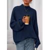 imagePRETTYGARDEN Fall Oversized Sweaters for Women Chunky Knit Long Sleeve Turtle Neck Pullover Jumper Tops Cozy Winter ClothingNavy Blue