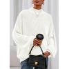 imagePRETTYGARDEN Fall Oversized Sweaters for Women Chunky Knit Long Sleeve Turtle Neck Pullover Jumper Tops Cozy Winter ClothingWhite