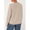 imagePRETTYGARDEN Fall Sweaters for Women 2026 Cozy Casual Crewneck Pullover Button Long Sleeve Knit Tops Winter Fashion ClothingBeige