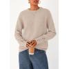 imagePRETTYGARDEN Fall Sweaters for Women 2026 Cozy Casual Crewneck Pullover Button Long Sleeve Knit Tops Winter Fashion ClothingBeige