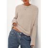 imagePRETTYGARDEN Fall Sweaters for Women 2026 Cozy Casual Crewneck Pullover Button Long Sleeve Knit Tops Winter Fashion ClothingBeige