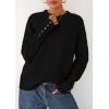 imagePRETTYGARDEN Fall Sweaters for Women 2026 Cozy Casual Crewneck Pullover Button Long Sleeve Knit Tops Winter Fashion ClothingBlack