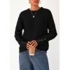 imagePRETTYGARDEN Fall Sweaters for Women 2026 Cozy Casual Crewneck Pullover Button Long Sleeve Knit Tops Winter Fashion ClothingBlack