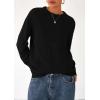 imagePRETTYGARDEN Fall Sweaters for Women 2026 Cozy Casual Crewneck Pullover Button Long Sleeve Knit Tops Winter Fashion ClothingBlack