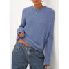 imagePRETTYGARDEN Fall Sweaters for Women 2026 Cozy Casual Crewneck Pullover Button Long Sleeve Knit Tops Winter Fashion ClothingBlue