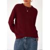 imagePRETTYGARDEN Fall Sweaters for Women 2026 Cozy Casual Crewneck Pullover Button Long Sleeve Knit Tops Winter Fashion ClothingBurgundy