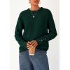 imagePRETTYGARDEN Fall Sweaters for Women 2026 Cozy Casual Crewneck Pullover Button Long Sleeve Knit Tops Winter Fashion ClothingDark Green
