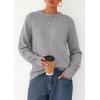 imagePRETTYGARDEN Fall Sweaters for Women 2026 Cozy Casual Crewneck Pullover Button Long Sleeve Knit Tops Winter Fashion ClothingGrey