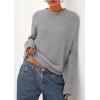 imagePRETTYGARDEN Fall Sweaters for Women 2026 Cozy Casual Crewneck Pullover Button Long Sleeve Knit Tops Winter Fashion ClothingGrey
