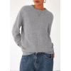 imagePRETTYGARDEN Fall Sweaters for Women 2026 Cozy Casual Crewneck Pullover Button Long Sleeve Knit Tops Winter Fashion ClothingGrey