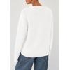 imagePRETTYGARDEN Fall Sweaters for Women 2026 Cozy Casual Crewneck Pullover Button Long Sleeve Knit Tops Winter Fashion ClothingWhite