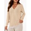 imagePRETTYGARDEN Lightweight Cardigans for Women Trendy Cozy Fall Fashion Long Sleeve Button V Neck Soft Knit Spring Sweater TopsApricot