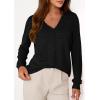 imagePRETTYGARDEN Lightweight Cardigans for Women Trendy Cozy Fall Fashion Long Sleeve Button V Neck Soft Knit Spring Sweater TopsBlack