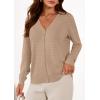imagePRETTYGARDEN Lightweight Cardigans for Women Trendy Cozy Fall Fashion Long Sleeve Button V Neck Soft Knit Spring Sweater TopsKhaki