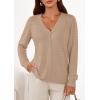 imagePRETTYGARDEN Lightweight Cardigans for Women Trendy Cozy Fall Fashion Long Sleeve Button V Neck Soft Knit Spring Sweater TopsKhaki