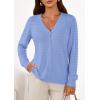 imagePRETTYGARDEN Lightweight Cardigans for Women Trendy Cozy Fall Fashion Long Sleeve Button V Neck Soft Knit Spring Sweater TopsLight Blue