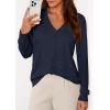 imagePRETTYGARDEN Lightweight Cardigans for Women Trendy Cozy Fall Fashion Long Sleeve Button V Neck Soft Knit Spring Sweater TopsNavy Blue