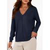 imagePRETTYGARDEN Lightweight Cardigans for Women Trendy Cozy Fall Fashion Long Sleeve Button V Neck Soft Knit Spring Sweater TopsNavy Blue