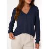 imagePRETTYGARDEN Lightweight Cardigans for Women Trendy Cozy Fall Fashion Long Sleeve Button V Neck Soft Knit Spring Sweater TopsNavy Blue
