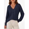 imagePRETTYGARDEN Lightweight Cardigans for Women Trendy Cozy Fall Fashion Long Sleeve Button V Neck Soft Knit Spring Sweater TopsNavy Blue