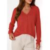imagePRETTYGARDEN Lightweight Cardigans for Women Trendy Cozy Fall Fashion Long Sleeve Button V Neck Soft Knit Spring Sweater TopsRust Red