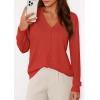 imagePRETTYGARDEN Lightweight Cardigans for Women Trendy Cozy Fall Fashion Long Sleeve Button V Neck Soft Knit Spring Sweater TopsRust Red