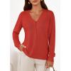 imagePRETTYGARDEN Lightweight Cardigans for Women Trendy Cozy Fall Fashion Long Sleeve Button V Neck Soft Knit Spring Sweater TopsRust Red