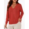 imagePRETTYGARDEN Lightweight Cardigans for Women Trendy Cozy Fall Fashion Long Sleeve Button V Neck Soft Knit Spring Sweater TopsRust Red