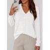 imagePRETTYGARDEN Lightweight Cardigans for Women Trendy Cozy Fall Fashion Long Sleeve Button V Neck Soft Knit Spring Sweater TopsWhite