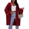 imagePRETTYGARDEN Long Cardigan Sweaters for Women Trendy Fall 2026 Oversized Knit Sweater Jacket Coats Winter Fashion ClothingBurgundy
