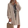 imagePRETTYGARDEN Long Cardigan Sweaters for Women Trendy Fall 2026 Oversized Knit Sweater Jacket Coats Winter Fashion ClothingCamel