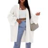 imagePRETTYGARDEN Long Cardigan Sweaters for Women Trendy Fall 2026 Oversized Knit Sweater Jacket Coats Winter Fashion ClothingWhite