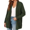 imagePRETTYGARDEN Long Cardigan Sweaters for Women Winter Clothing 2026 Fall Knitted Open Front Cozy Sweater with PocketsArmy Green