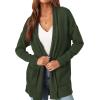 imagePRETTYGARDEN Long Cardigan Sweaters for Women Winter Clothing 2026 Fall Knitted Open Front Cozy Sweater with PocketsArmy Green