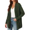 imagePRETTYGARDEN Long Cardigan Sweaters for Women Winter Clothing 2026 Fall Knitted Open Front Cozy Sweater with PocketsArmy Green