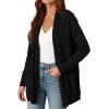 imagePRETTYGARDEN Long Cardigan Sweaters for Women Winter Clothing 2026 Fall Knitted Open Front Cozy Sweater with PocketsBlack