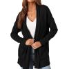 imagePRETTYGARDEN Long Cardigan Sweaters for Women Winter Clothing 2026 Fall Knitted Open Front Cozy Sweater with PocketsBlack