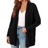 imagePRETTYGARDEN Long Cardigan Sweaters for Women Winter Clothing 2026 Fall Knitted Open Front Cozy Sweater with PocketsBlack