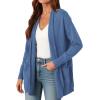 imagePRETTYGARDEN Long Cardigan Sweaters for Women Winter Clothing 2026 Fall Knitted Open Front Cozy Sweater with PocketsBlue