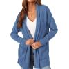 imagePRETTYGARDEN Long Cardigan Sweaters for Women Winter Clothing 2026 Fall Knitted Open Front Cozy Sweater with PocketsBlue