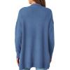 imagePRETTYGARDEN Long Cardigan Sweaters for Women Winter Clothing 2026 Fall Knitted Open Front Cozy Sweater with PocketsBlue