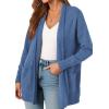 imagePRETTYGARDEN Long Cardigan Sweaters for Women Winter Clothing 2026 Fall Knitted Open Front Cozy Sweater with PocketsBlue